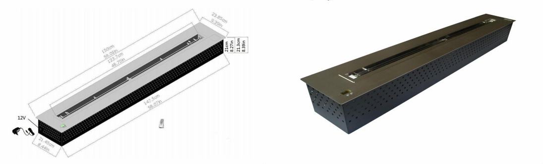 automático de bioetanol chimenea AF150 con control remoto