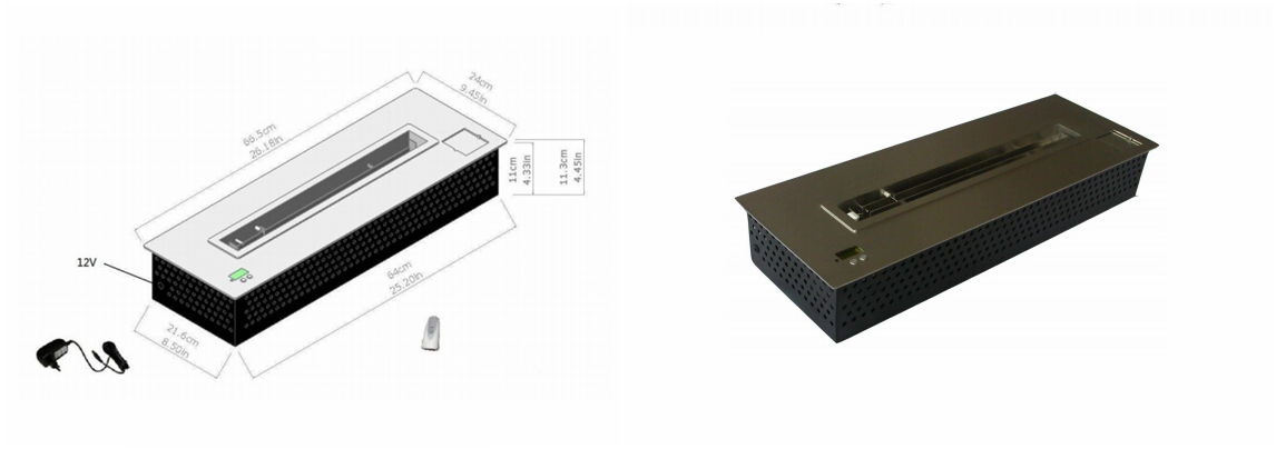 Automatik Plastics etanol fireplache rango inserto