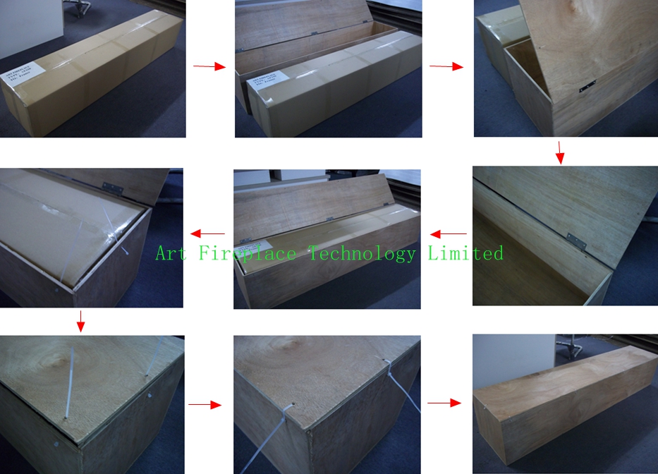 wooden package of auto bioethanol fireplace inserts